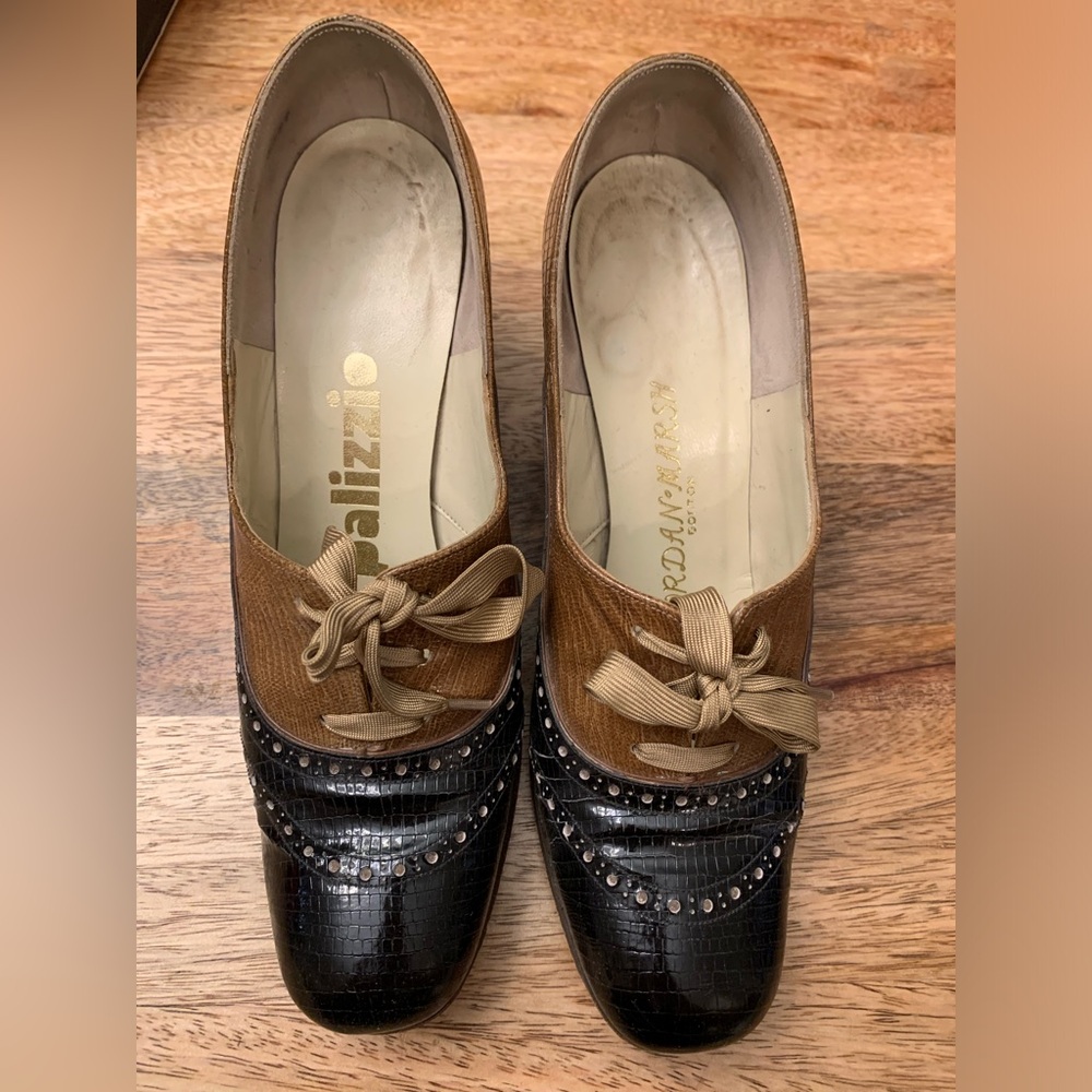 Vintage Pallizio Jordan Marsh black and tan shoe Size 7